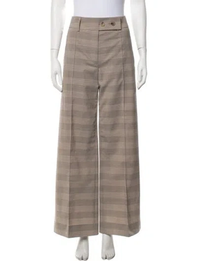 Pre-owned Holzweiler Plaid Print Wide Leg Pants W/ Tags In Grey