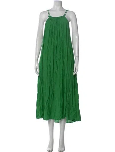Pre-owned Holzweiler Scoop Neck Midi Length Dress In Green