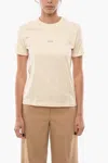 Holzweiler Solid Color Suzana Crew-neck T-shirt With Printed Logo In Yellow