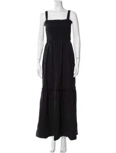 Pre-owned Holzweiler Square Neckline Long Dress In Black