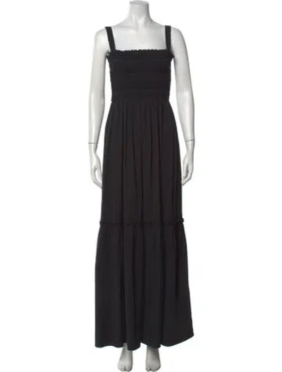 Pre-owned Holzweiler Square Neckline Long Dress In Black