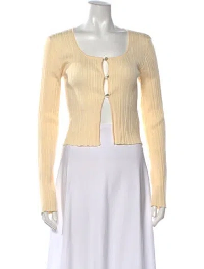 Pre-owned Holzweiler Square Neckline Long Sleeve Top In Yellow