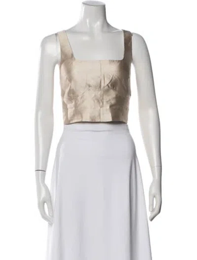 Pre-owned Holzweiler Square Neckline Sleeveless Crop Top In Multi