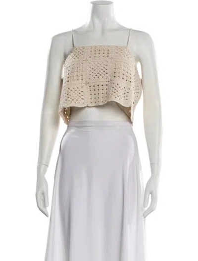 Pre-owned Holzweiler Square Neckline Sleeveless Crop Top In Neutral