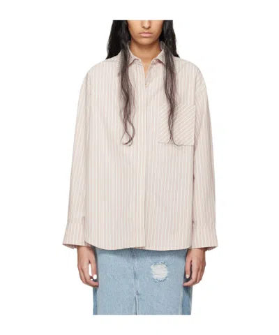 Holzweiler Striped Long-sleeved Shirt In Nude