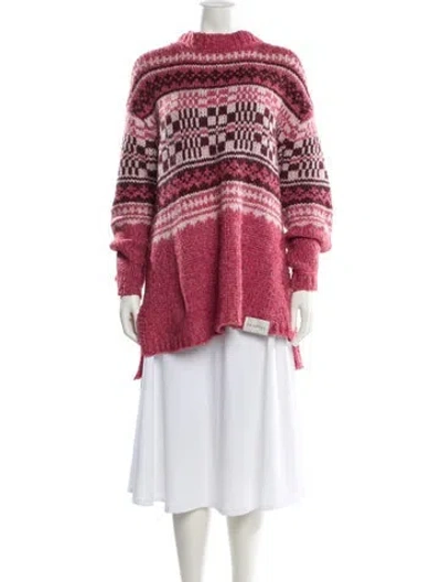 Pre-owned Holzweiler Striped Mock Neck Sweater In Red