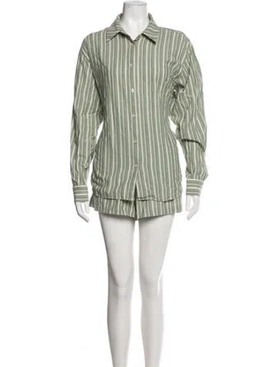 Pre-owned Holzweiler Striped Short Set In Green