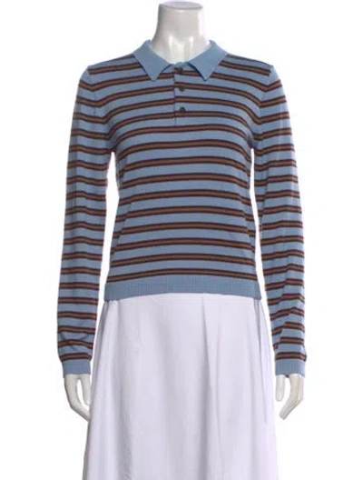 Pre-owned Holzweiler Striped V-neck Sweater In Blue