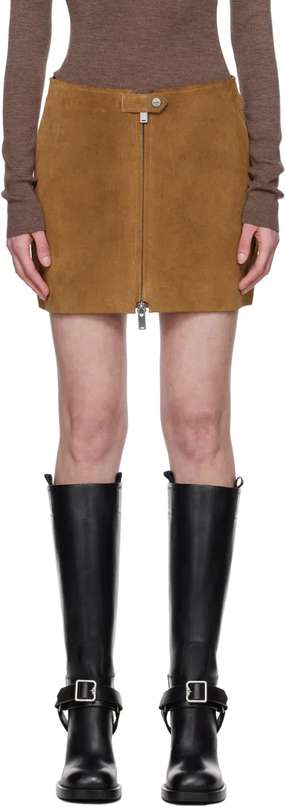 Holzweiler Tan Cia Suede Leather Miniskirt In 1102 Camel