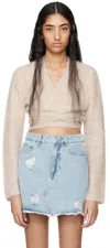 Holzweiler Tan Wrap Cardigan In 1002 Sand