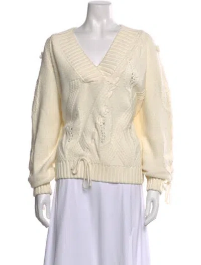 Pre-owned Holzweiler V-neck Long Sleeve Top In Neutral