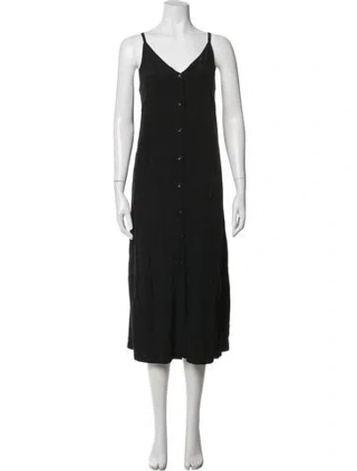 Pre-owned Holzweiler V-neck Midi Length Dress In Black