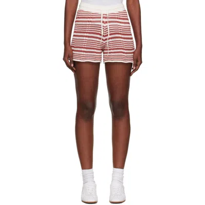 Holzweiler White Kelp Striped Shorts In Multi