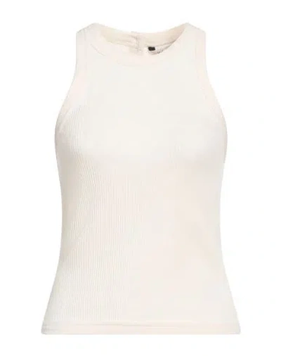 Holzweiler Woman Tank Top Cream Size L Organic Cotton, Elastane In White