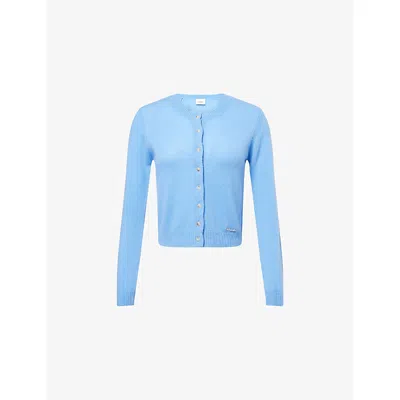 Holzweiler Womens Blue W Round-neck Cashmere Cardigan