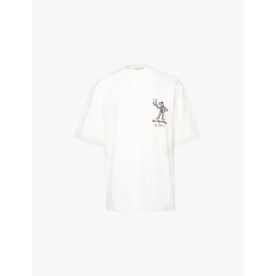 Holzweiler Womens  X Caviar Kaspia X Bjarne Melgaard Graphic Embroidery Organic-cotton Jersey T-shirt In White