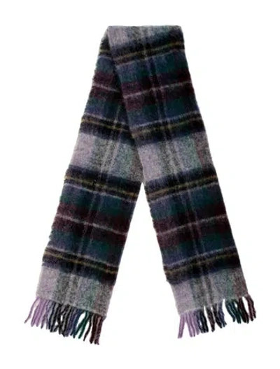 Pre-owned Holzweiler Wool Plaid Print Scarf In Black