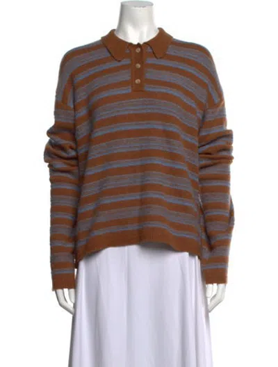Pre-owned Holzweiler Wool Striped Sweater W/ Tags In Brown
