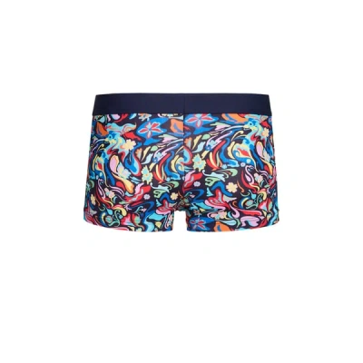 Hom Boxer À Motif In Blue