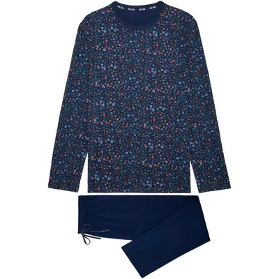 Hom Broceliande Long Pajama Set In Multi