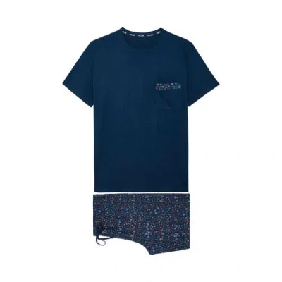 Hom Broceliande Short Pajama Set In Blue