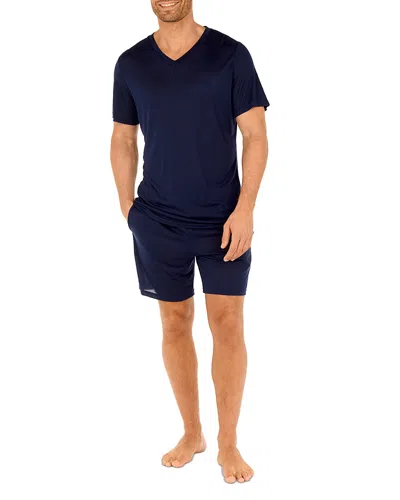 Hom Men's Cocooning Short-sleeve Shirt In Navy