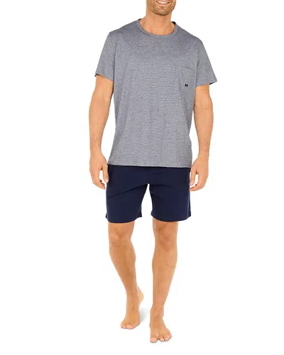 Hom Men's 2-piece T-shirt & Shorts Pajama Set In Navy