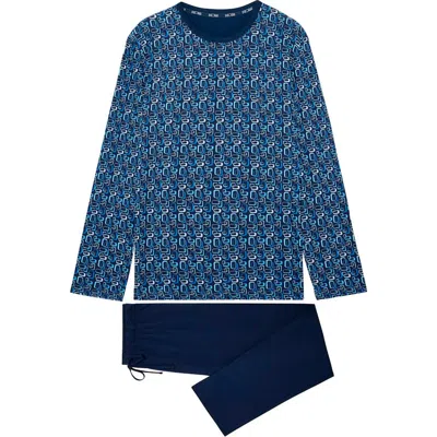 Hom Elvis Long Sleepwear In Blue Print