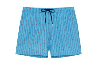 Hom Espelette Beach Boxer In Turquoise Print