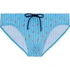 Hom Espelette Swim Mini Briefs In Turquoise Print