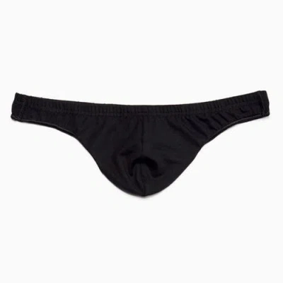 Hom Fredy Slim-fit Stretch-jersey Thong In Black