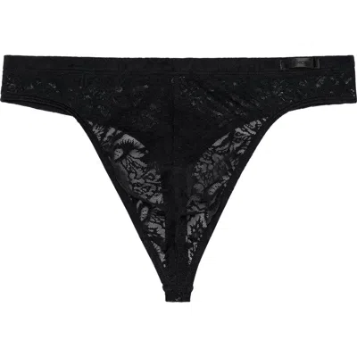 Hom Free Cut Lace Thong In Black
