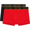 Hom Set Of Two Cotton Boxers In Red