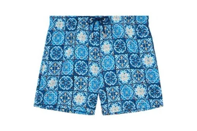 Hom Maiolica Beach Boxer In Blue