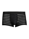 Hom Men's Secret Sheer Stripe Boxer Briefs In Black