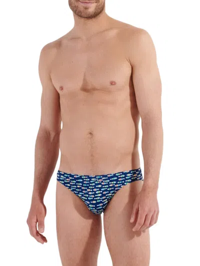 Hom Men's Trouville Geometric Swim Briefs In Blue