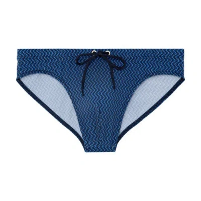 Hom Morny Mini Briefs In Navy Print