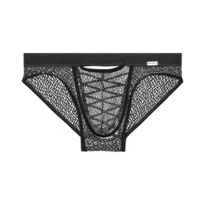 Hom Night Universe Lace Front Mini Briefs In Black