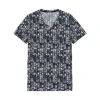 Hom Rockcity Tee-shirt V Neck In Dark Grey Print