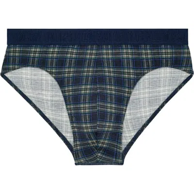 Hom Sid Mini Briefs In Navy Check