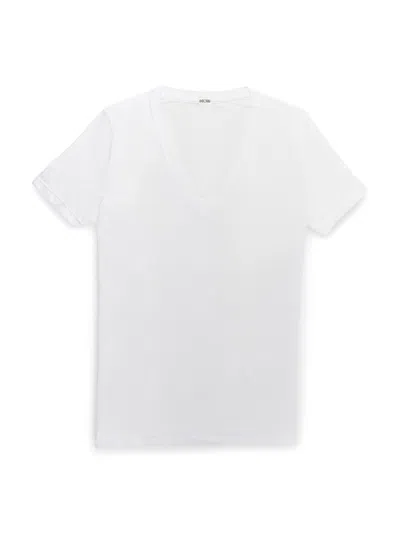 Hom Supreme Cotton V Neck T-shirt In White