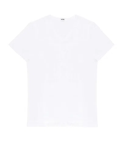 Hom Supreme Cotton V-neck T-shirt In White