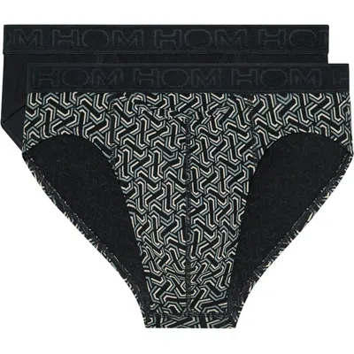 Hom Tom #2 Mini Briefs Ho1 2p In Black/black Print