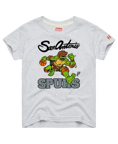 Homage Kids' Big Boys And Girls Ash Tmnt Michelangelo X San Antonio Spurs T-shirt In White
