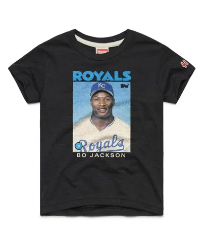 Homage Kids' Big Boys And Girls Bo Jackson Charcoal Kansas City Royals Topps Baseball Card Tri-blend T-shirt