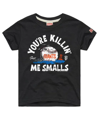Homage Kids' Big Boys And Girls Charcoal San Francisco Giants X The Sandlot Tri-blend T-shirt In Black