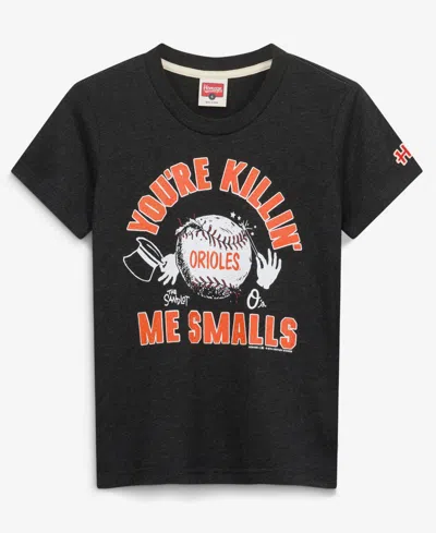 Homage Kids' Big Boys And Girls  Charcoal Baltimore Orioles X The Sandlot Tri-blend T-shirt In Black