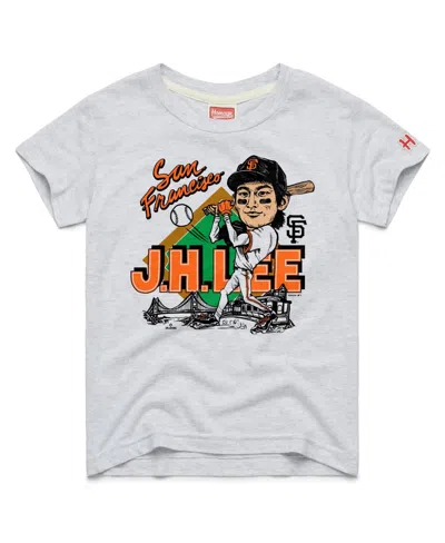 Homage Kids' Big Boys And Girls Jung Hoo Lee Ash San Francisco Giants Player Graphic Tri-blend T-shirt In Gray