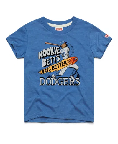 Homage Kids' Big Boys And Girls Mookie Betts Royal Los Angeles Dodgers Player Graphic Tri-blend T-shirt In Blue