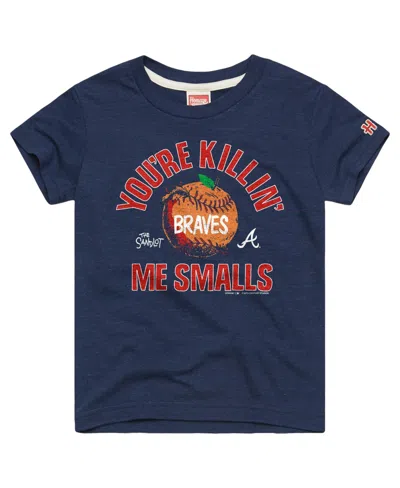 Homage Kids' Big Boys And Girls Navy Atlanta Braves X The Sandlot Tri-blend T-shirt In Blue